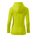 Kép 2/3 - MALFINI 411 ZIPPES-CSUKLYÁS NŐI PULÓVER LIME 