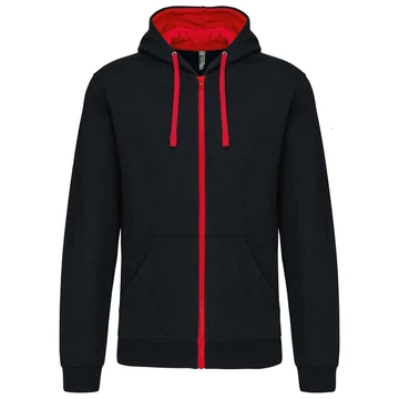 KARIBAN 466 CSUKLYÁS PULÓVER FEKETE-PIROS