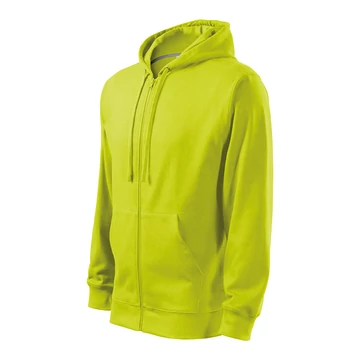 MALFINI 410 ZIPPES-CSUKLYÁS PULÓVER LIME