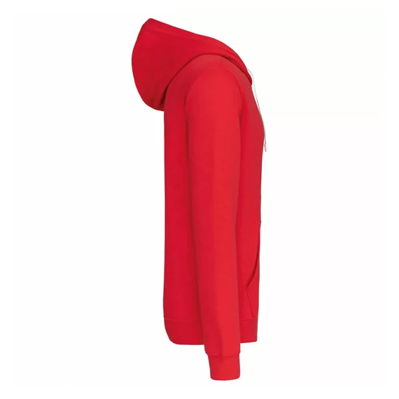KARIBAN 466 ZIPPES-CSUKLYÁS PULÓVER PIROS-FEHÉR