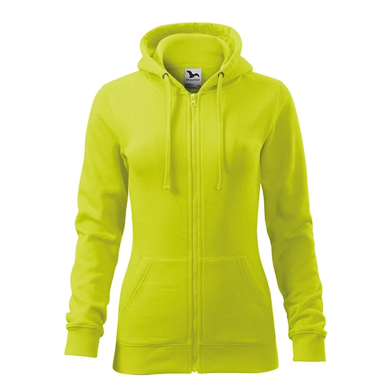 MALFINI 411 ZIPPES-CSUKLYÁS NŐI PULÓVER LIME 