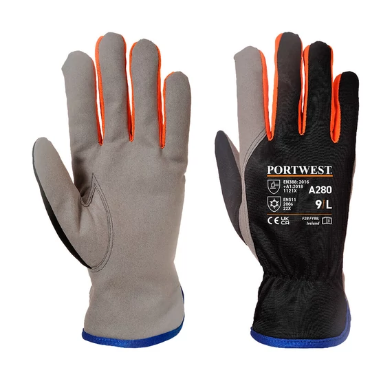 Portwest Wintershield kesztyű fekete/narancs