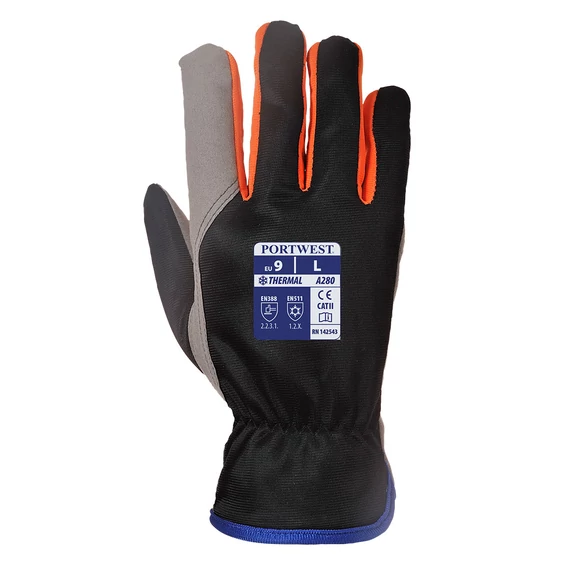 Portwest Wintershield kesztyű fekete/narancs