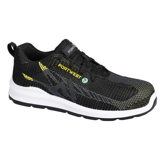 Portwest FX2 Eco Fly Composite Trainer S1PS SR FO munkavédelmi cipő fekete/sárga