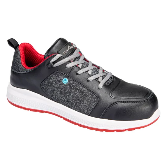 Portwest FX2 Eco Composite Trainer S3S SR munkavédelmi cipő fekete/piros