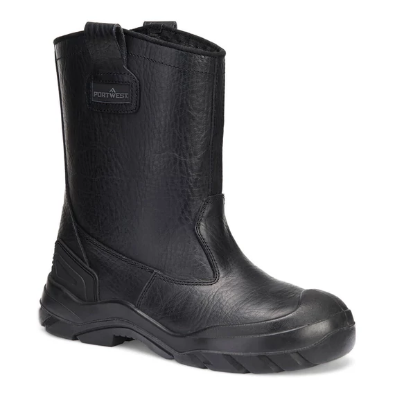 Portwest Steel Leather Rigger munkavédelmi csizma S3 CI fekete